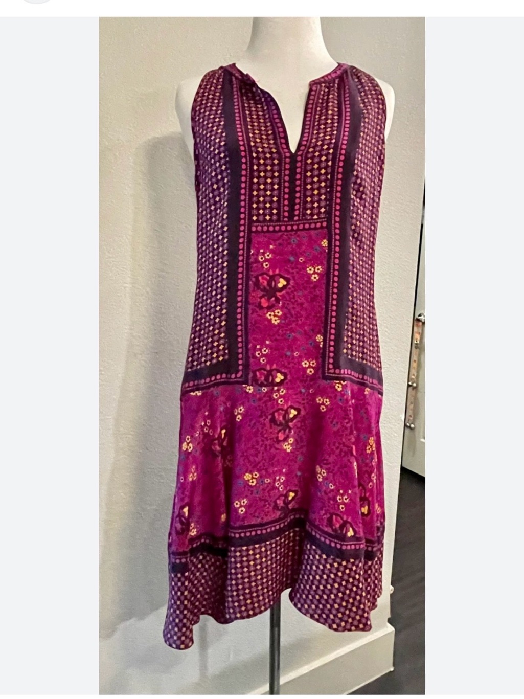 Rebecca Taylor Fuchsia Floral Backless Sundress